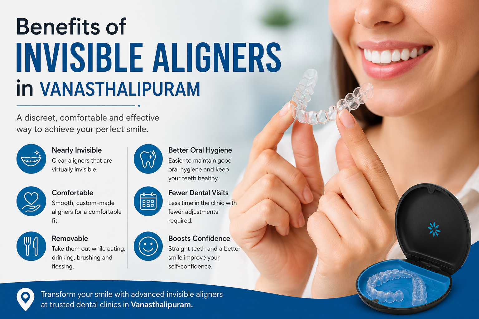 Benefits of invisible Aligners in Vanasthalipuram
